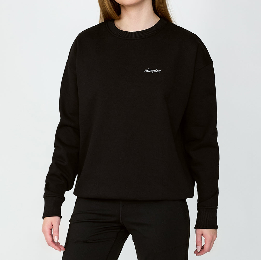 Monochrome Crewneck Terry Sweater | Ninepine